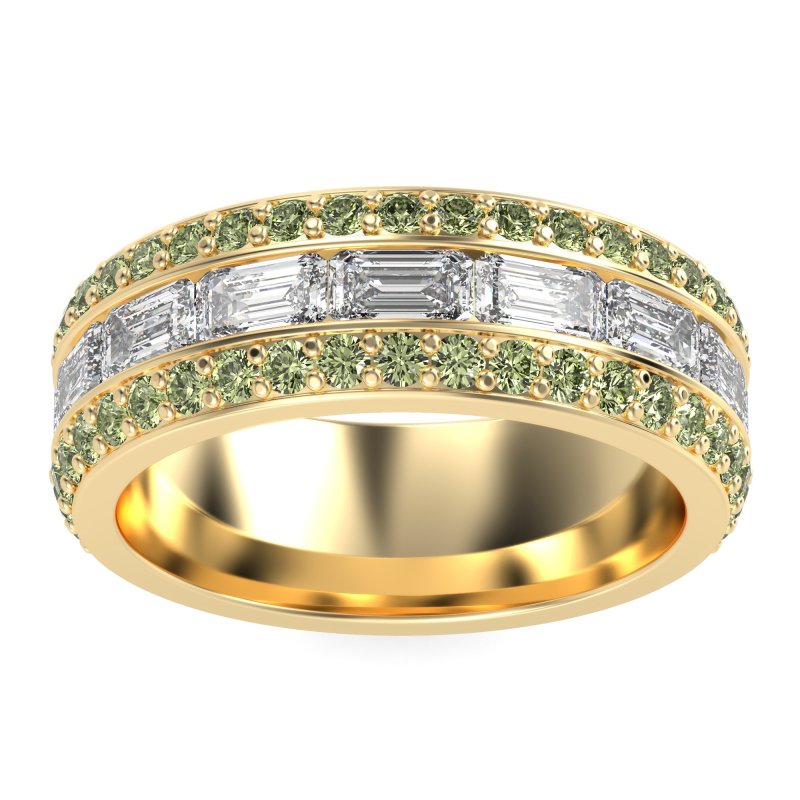 8mm Men's Emerald Cut Band