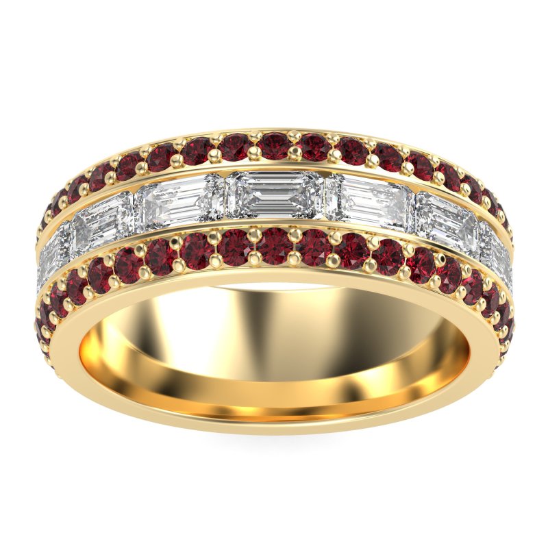 8mm Men's Emerald Cut Band