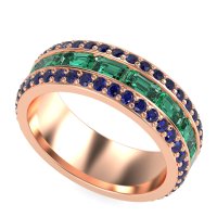 8mm Men's Emerald Cut Band