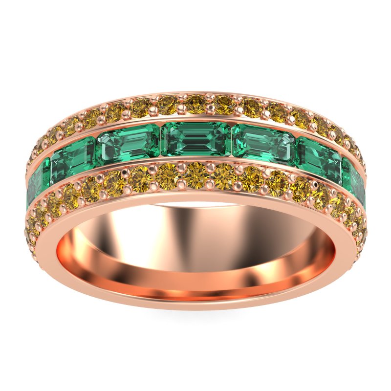 8mm Men's Emerald Cut Band