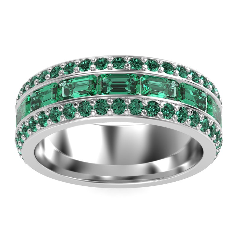 8mm Men's Emerald Cut Band