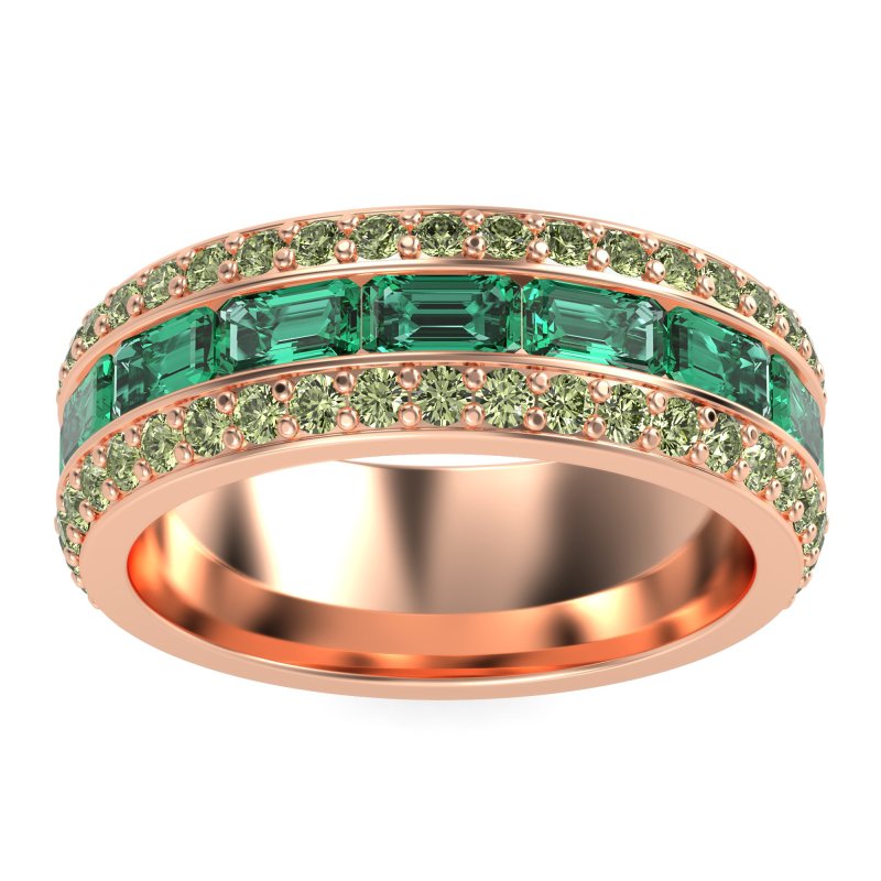 8mm Men's Emerald Cut Band