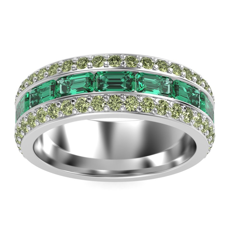 8mm Men's Emerald Cut Band