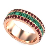 8mm Men's Emerald Cut Band