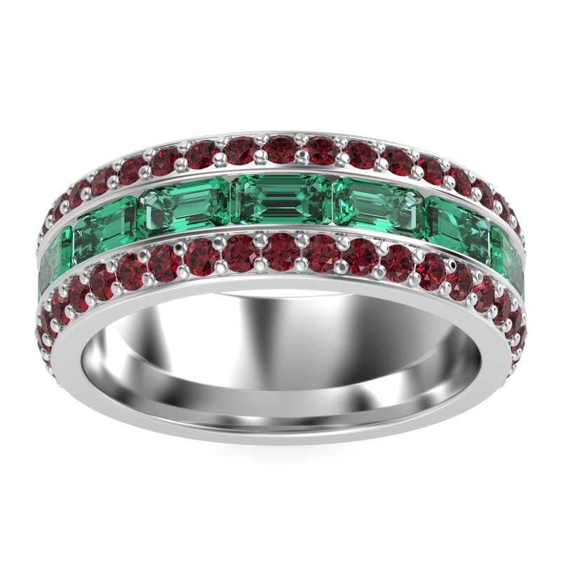 8mm Men's Emerald Cut Band