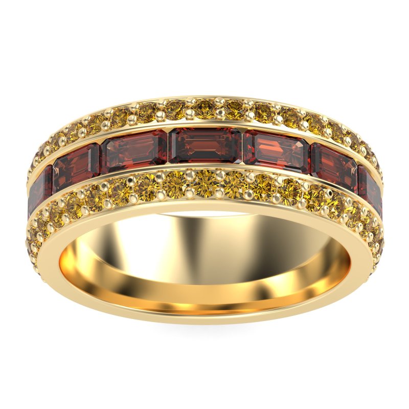8mm Men's Emerald Cut Band