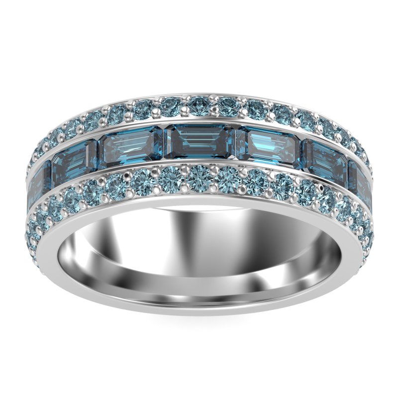 8mm Men's Emerald Cut Band