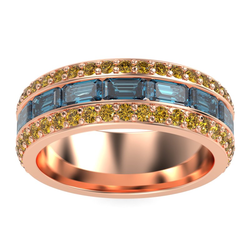 8mm Men's Emerald Cut Band