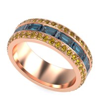 8mm Men's Emerald Cut Band