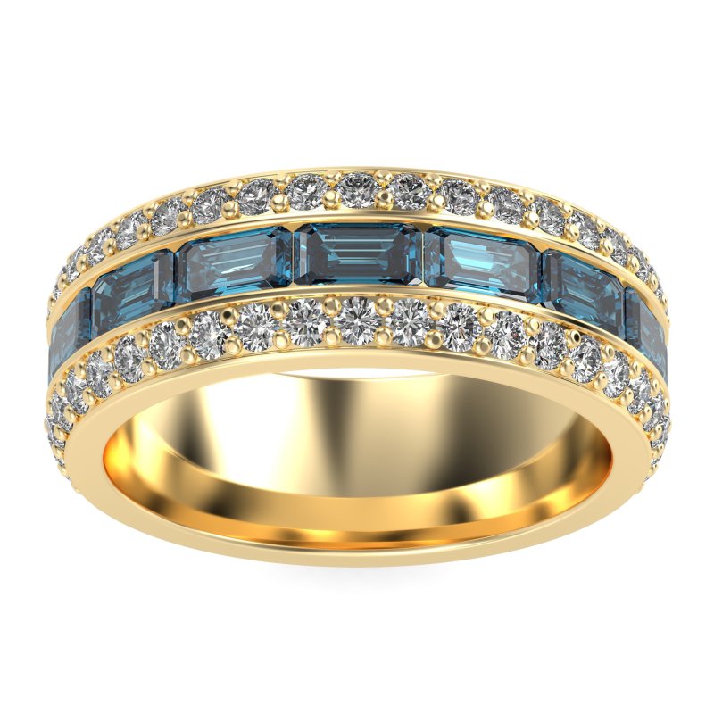 8mm Men's Emerald Cut Band