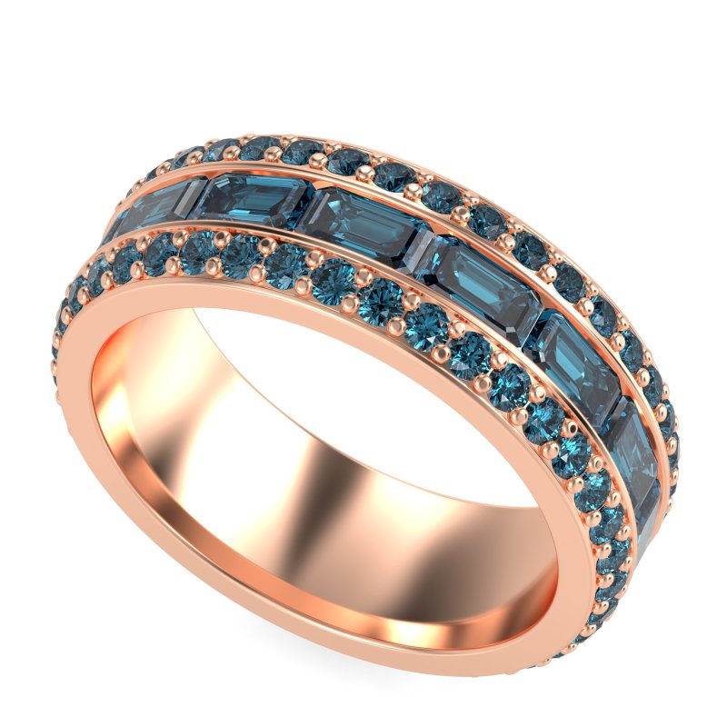 8mm Men's Emerald Cut Band