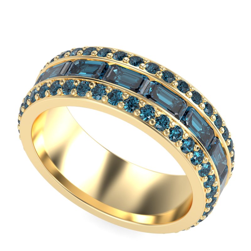 8mm Men's Emerald Cut Band