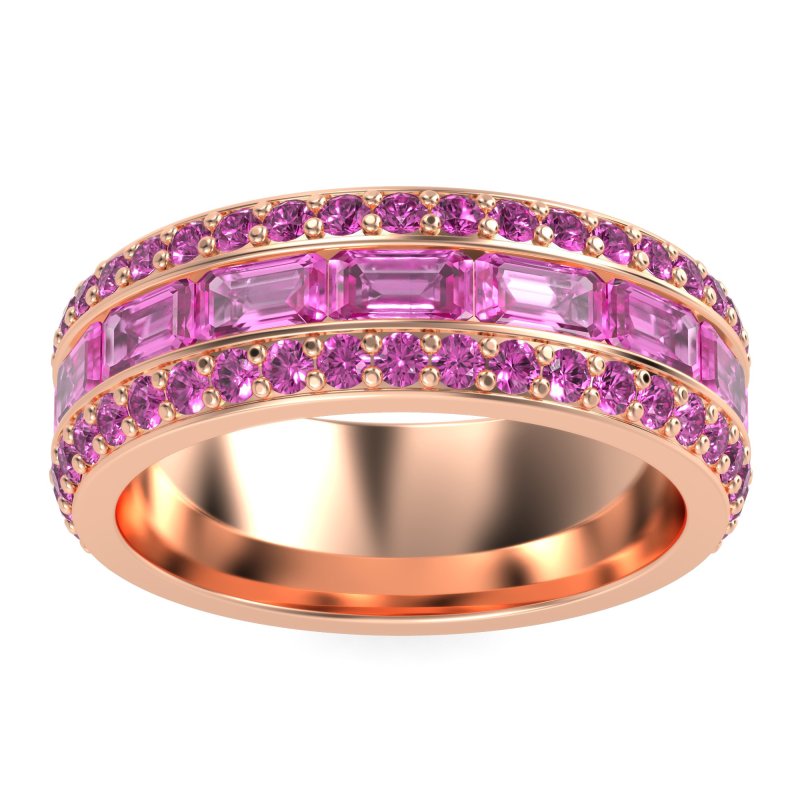 8mm Men's Emerald Cut Band