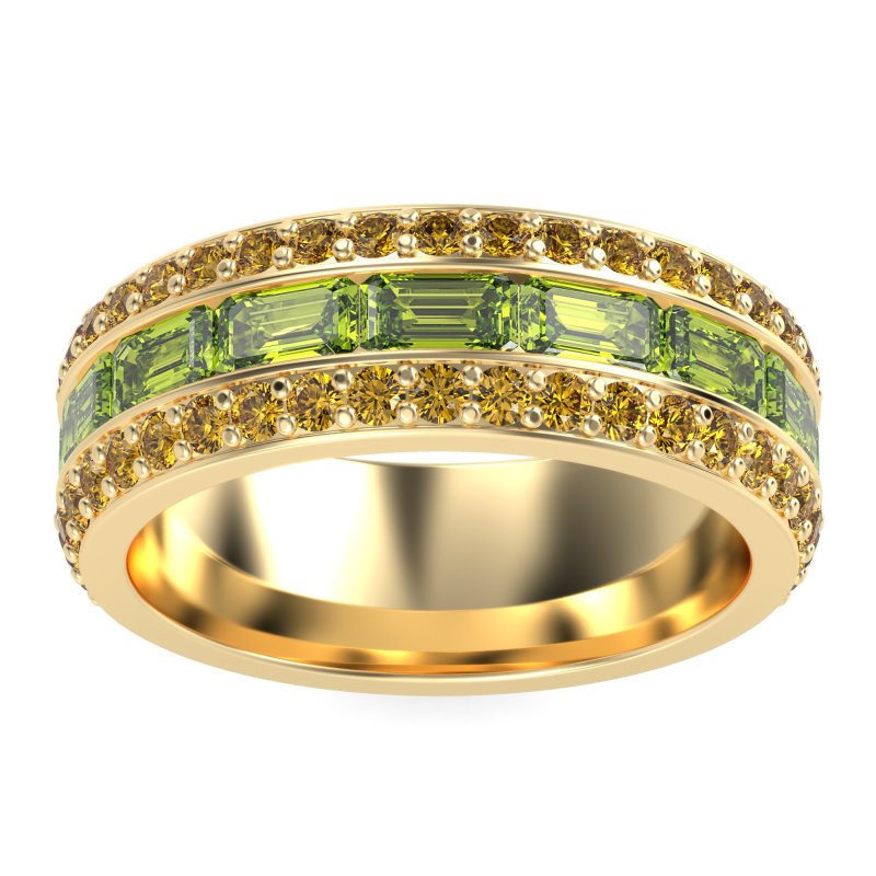 8mm Men's Emerald Cut Band