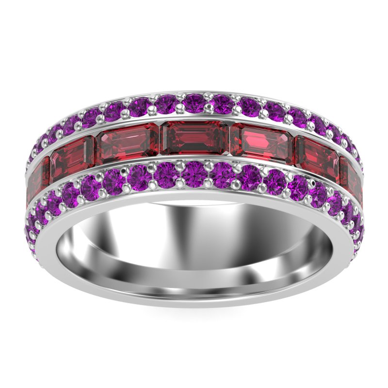 8mm Men's Emerald Cut Band