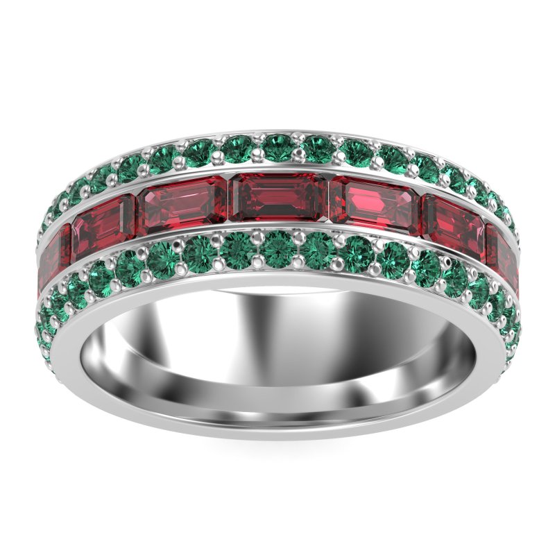 8mm Men's Emerald Cut Band