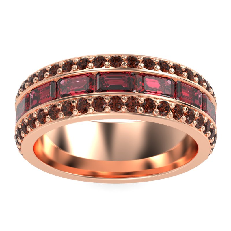 8mm Men's Emerald Cut Band