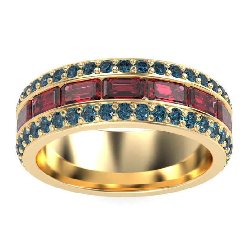 8mm Men's Emerald Cut Band