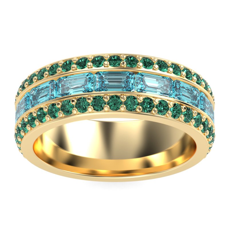 8mm Men's Emerald Cut Band