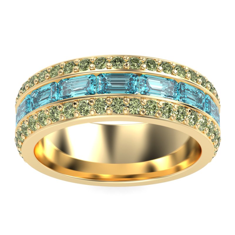 8mm Men's Emerald Cut Band