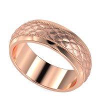 8mm Men's Geometric Milgrain Band