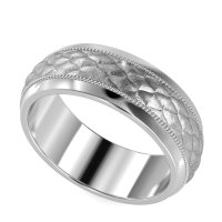 8mm Men's Geometric Milgrain Band