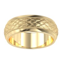 8mm Men's Geometric Milgrain Band
