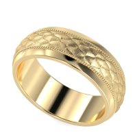8mm Men's Geometric Milgrain Band