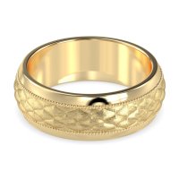 8mm Men's Geometric Milgrain Band