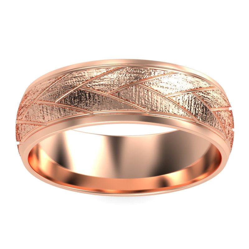 7mm Men's Diagonal Chevron Band