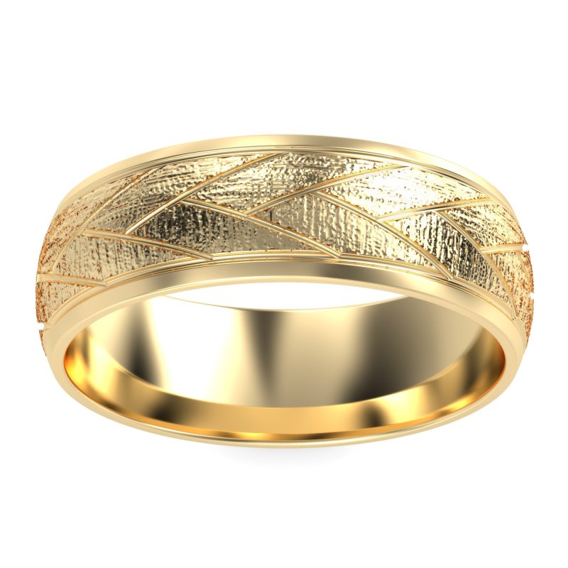 7mm Men's Diagonal Chevron Band