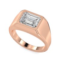 Men's Signet Emerald Cut Ring