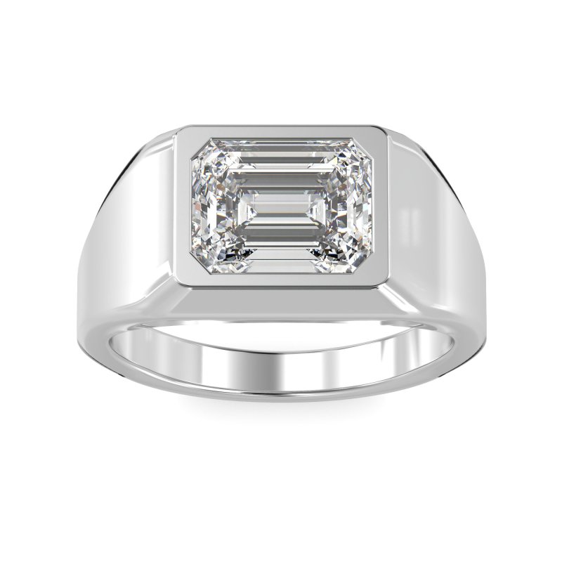 Men's Signet Emerald Cut Ring