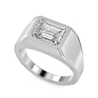 Men's Signet Emerald Cut Ring