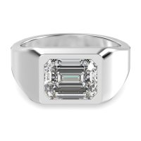 Men's Signet Emerald Cut Ring