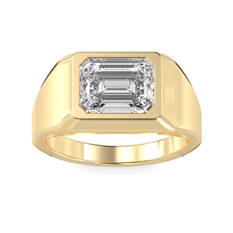 Men's Signet Emerald Cut Ring