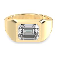 Men's Signet Emerald Cut Ring