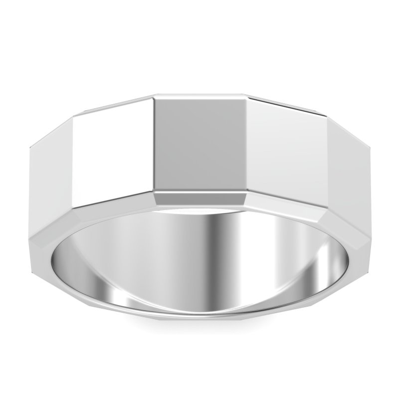 8mm Men's Faceted Band