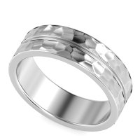 7mm Men's Hammer Brushstroke Band