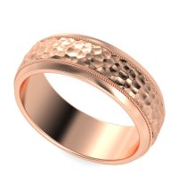 7.5mm Men's Hammer Finish Milgrain Band