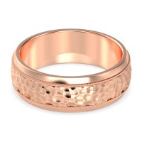 7.5mm Men's Hammer Finish Milgrain Band