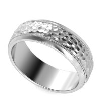 7.5mm Men's Hammer Finish Milgrain Band