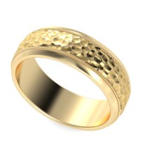 7.5mm Men's Hammer Finish Milgrain Band