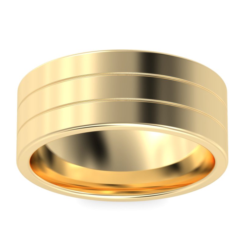 9mm Men's Classic 3 Groved Band