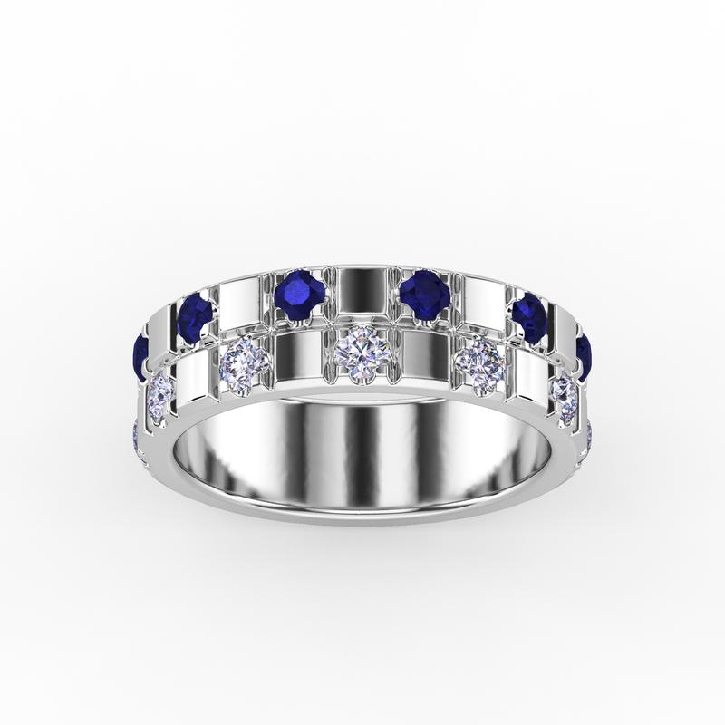 Double-Row Brick Set Eternity Band