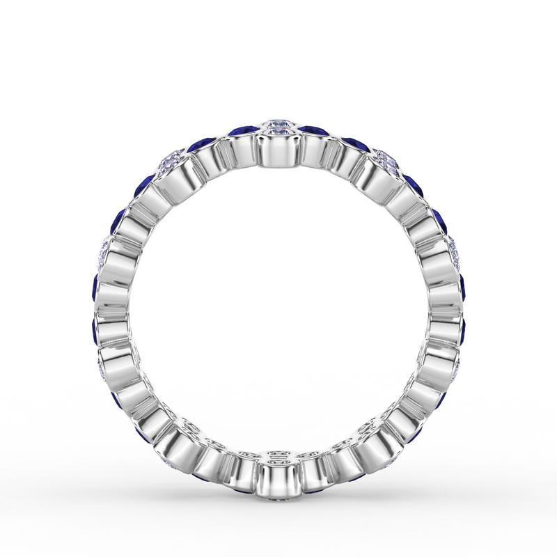 Bezel Set Cluster Eternity Band