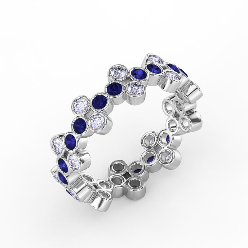 Bezel Set Cluster Eternity Band