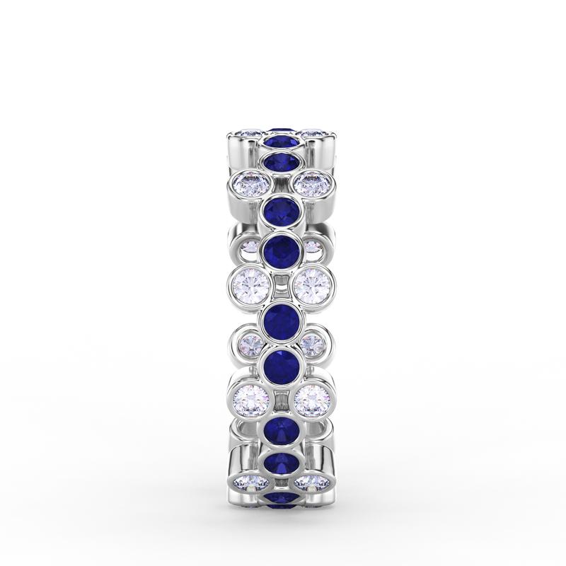 Bezel Set Cluster Eternity Band