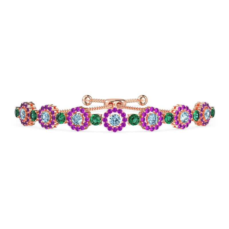 Bolo Gemstone Circle Link Bracelet