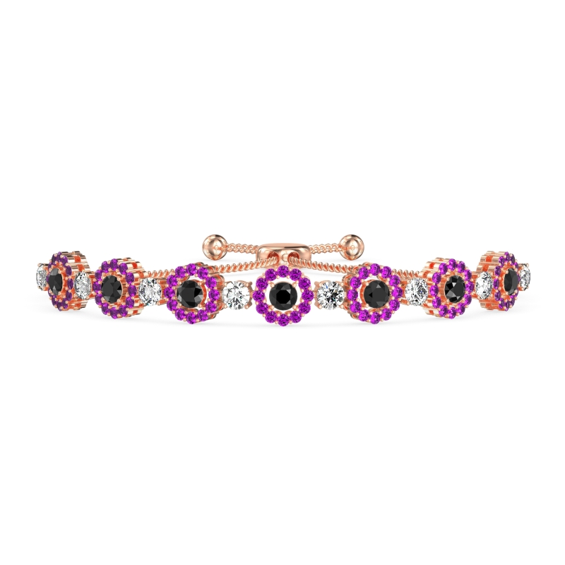 Bolo Gemstone Circle Link Bracelet